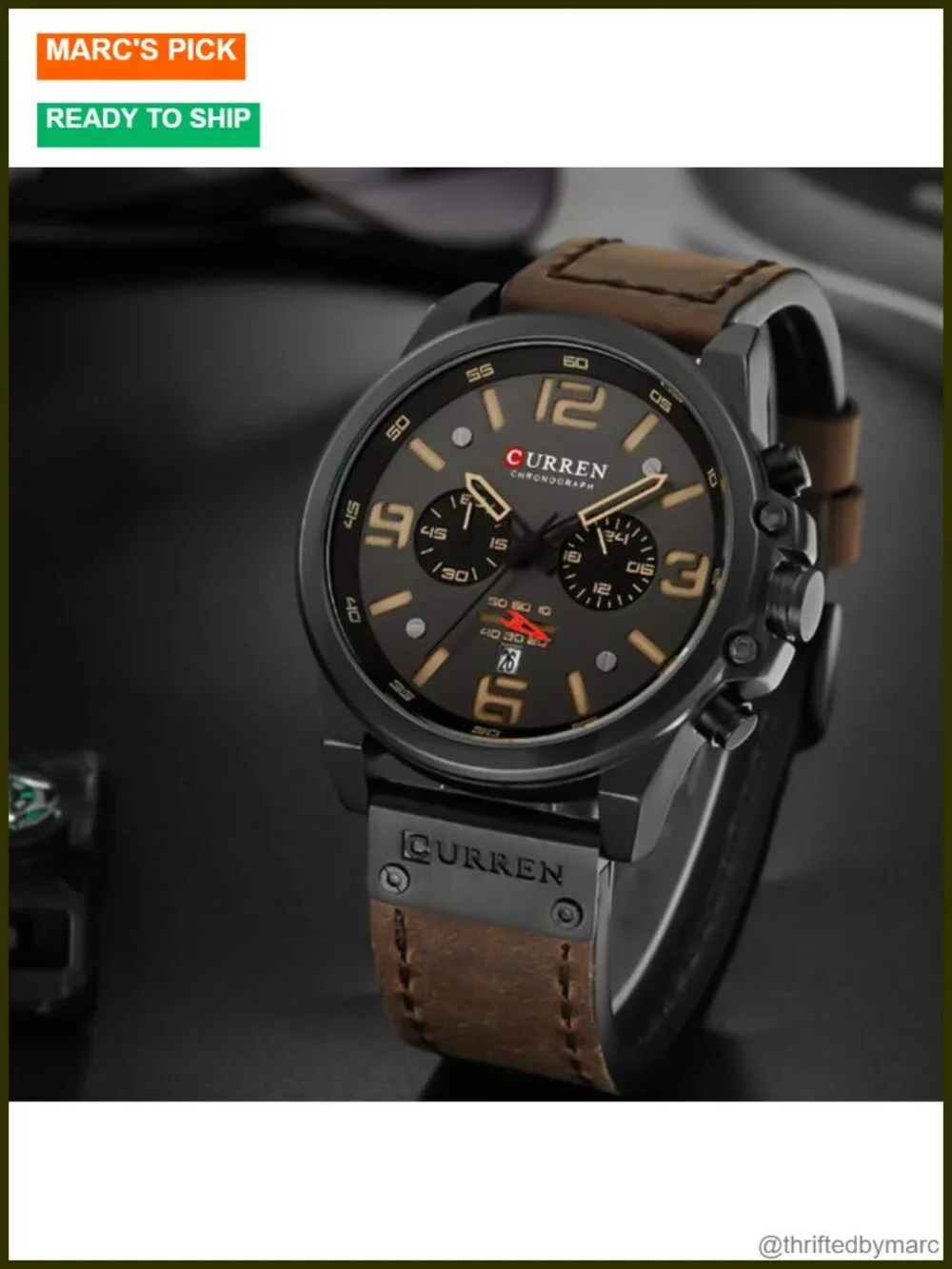 Mens Sport Military Analog Quartz Watch Chronograph Business Dress Waterproof